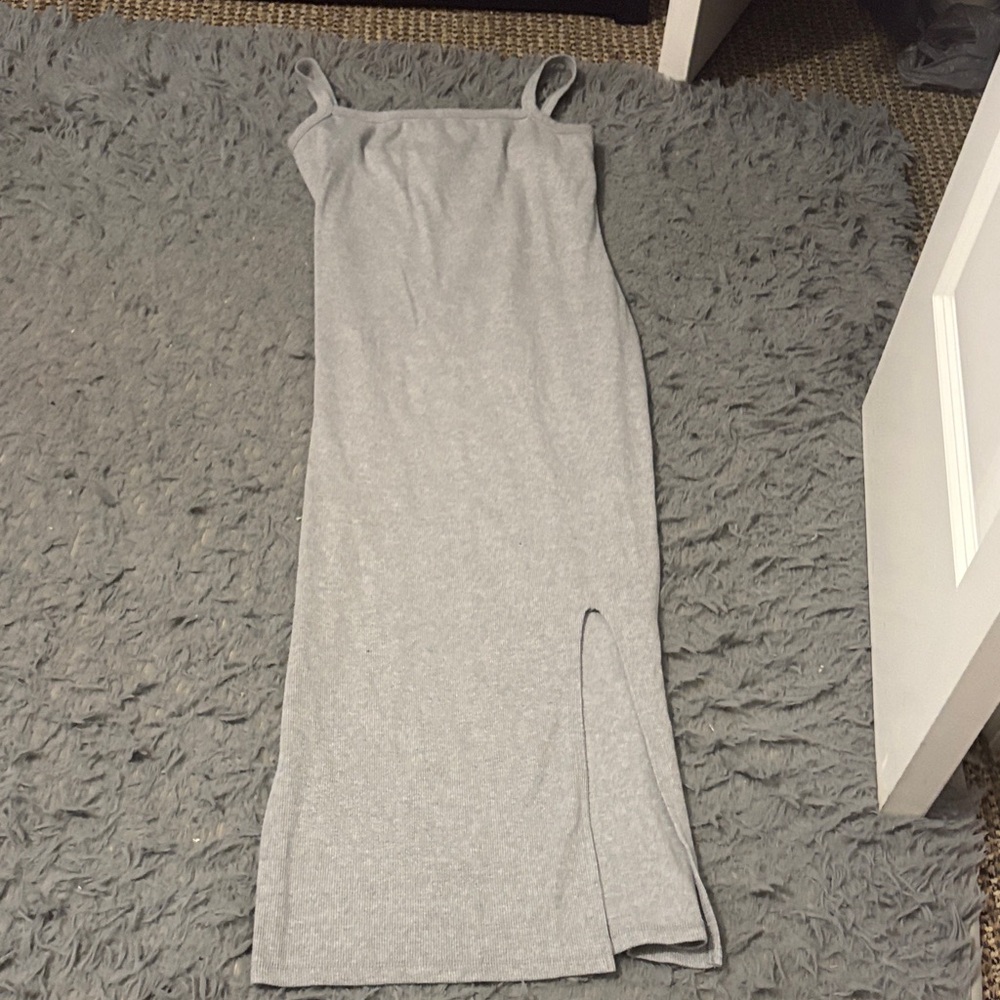 Fashion Nova Light Gray Midi Dress